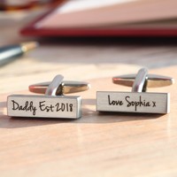 Personalised Brushed Bar Cufflinks