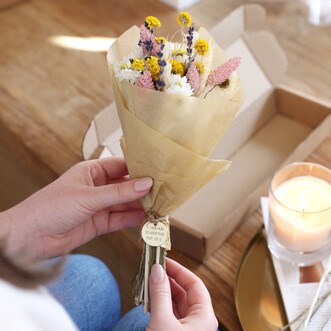Personalised Dried Flower Posy Bouquet Letterbox Gift
