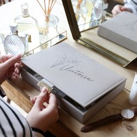Personalised Birth Flower Stackers Classic Jewellery Box Lid