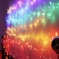 Plug In Rainbow Ombre LED String Lights