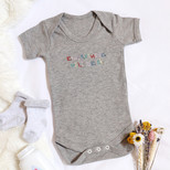 Embroidered 'Everything Will Be OK' Short Sleeved Babygrow