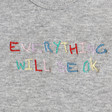 Lisa Angel Embroidered 'Everything Will Be OK' Short Sleeved Babygrow