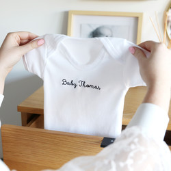 Personalised Embroidered Short Sleeved Babygrow