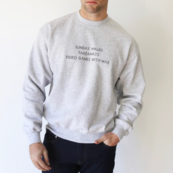 Personalised 'Favourite Things' Unisex Sweatshirt in Grey
