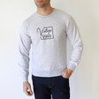 Lisa Angel Personalised 'Vintage Year' Unisex Sweatshirt in Grey on Mlae Model