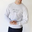 Lisa Angel Personalised 'With Love' Unisex Sweatshirt in Grey on Male Model