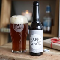 Personalised Bottle of Malt Coast Beer with Pint Glass