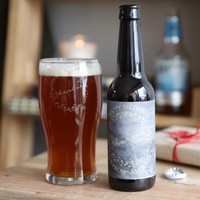 Personalised Wreath Bottle of Malt Coast Beer with Pint Glass