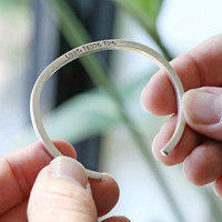 Men's Personalised Sterling Silver Bar Bangle