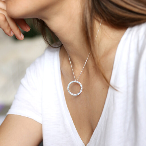 Personalised Sterling Silver Family Hoop Necklace Lisa Angel