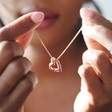 Ladies' Personalised Solid Interlocking Hearts Necklaces