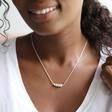 Sterling Silver Three Peas in a Pod Necklace on Model