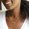 Sterling Silver Two Peas in a Pod Necklace on Model