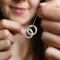 Personalised Large Sterling Silver Family Hoops Necklace
