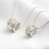 Personalised Sterling Silver Disc Bead Necklace