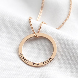 Personalised Solid Rose Gold Family Hoop Necklace