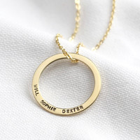 Personalised Solid Gold Family Hoop Necklace
