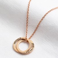 Personalised Rose Gold Sterling Silver Interlocking Circles Necklace