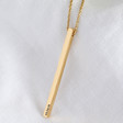 Ladies' Personalised Polished Gold Vermeil Bar Necklace