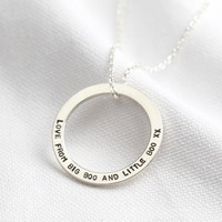 Personalised Sterling Silver Family Hoop Necklace