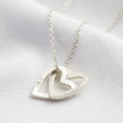 Lisa Angel Ladies' Personalised Silver Interlocking Hearts Pendant Necklace