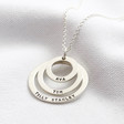 Ladies' Personalised Sterling Silver Double Hoop Family Necklace