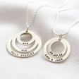 Lisa Angel Ladies' Personalised Sterling Silver Double Hoop Family Necklace