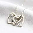 Personalised Sterling Silver Multi Heart Outline Necklace