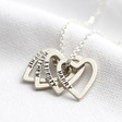 Personalised Sterling Silver Multi Heart Outline Necklace