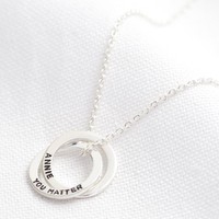 Personalised 'You Matter' Sterling Silver Interlocking Circles Necklace