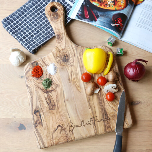 Lisa Angel Engraved Personalised Olive Wood Serving Board