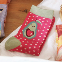 Powder Avocado Ankle Socks