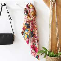 Powder Leopard Satin Neck Scarf