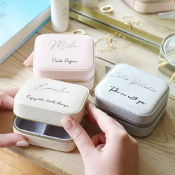 Personalised Mini Square Quote Travel Jewellery Box