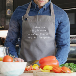 Personalised 'I Love My Daddy' Grey Apron