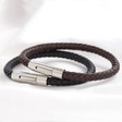 Lisa Angel Men's Cool 'Trigger Happy' Leather Bracelet in Brown