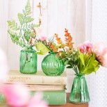 Sass & Belle Set of Three Green Glass Bud Vases