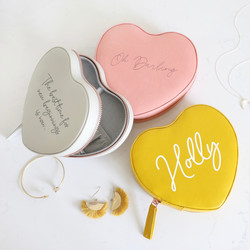 Personalised Heart Travel Jewellery Case