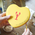 Lisa Angel Ladies' Yellow Personalised 'My Lobster' Heart Travel Jewellery Case