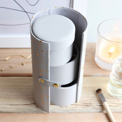 Gold Star Travel Jewellery Tube in Grey