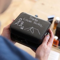 Men's Personalised Your Drawing Black Accessories Travel Box