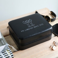 Men's Personalised Lobster Black Accessories Travel Box