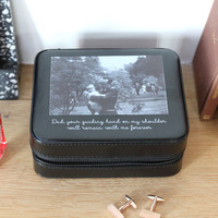 Men's Personalised 'Your Photo' Black Accessories Travel Box