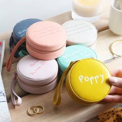 Personalised Message Mini Round Travel Jewellery Case