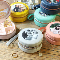 Personalised 'Your Photo' Mini Round Travel Jewellery Case