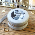 Lisa Angel Grey Personalised 'Your Photo' Mini Round Travel Jewellery Case