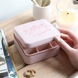 Lisa Angel Pink Personalised 'Your Drawing' Square Travel Jewellery Box