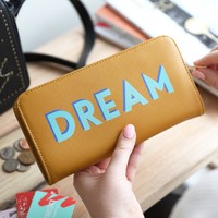 Large Zip Around 'Dream' Wallet in Mustard Yellow