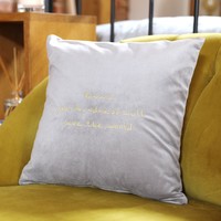 Personalised Embroidered Meaningful Words Square Velvet Cushion