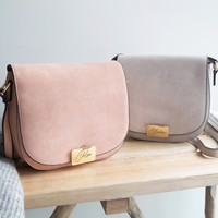 Personalised Engraved Suede Crossbody Handbag